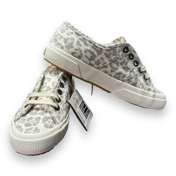 Superga 2750 Light Leopard Print Womens Canvas Trainers Sz 6 - Picture 5 of 9